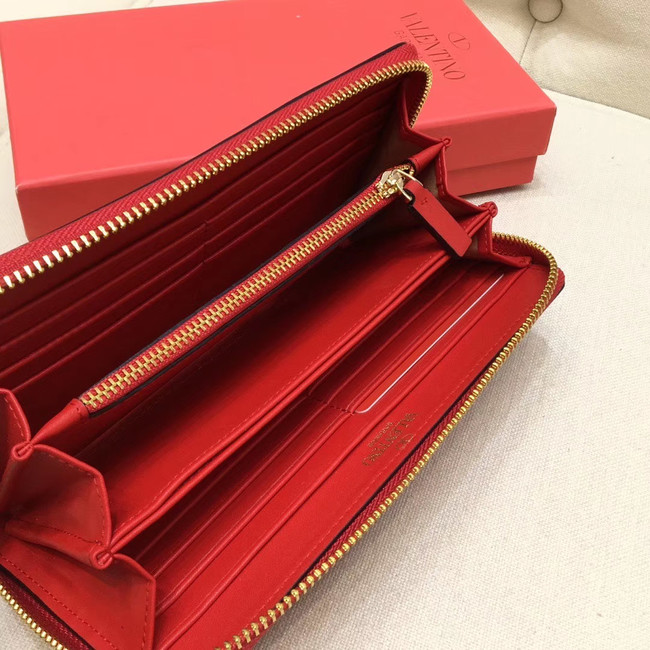 VALENTINO Origianl leather Zipped Wallet VG0088 red