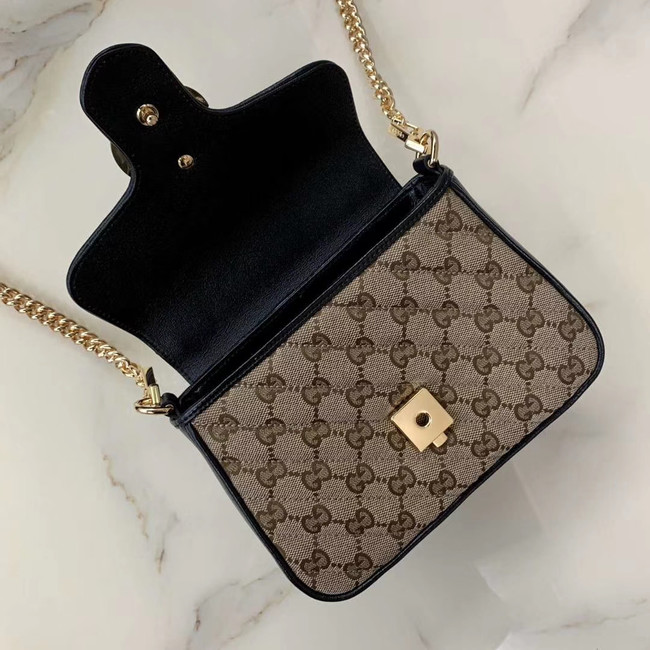 Gucci GG Supreme canvas Mini Top Handle Bag 583571 Black