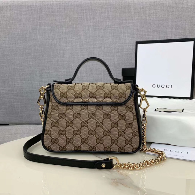 Gucci GG Supreme canvas Mini Top Handle Bag 583571 Black