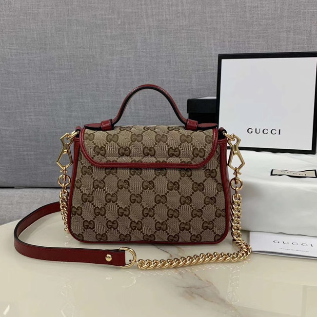 Gucci GG Supreme canvas Mini Top Handle Bag 583571 red