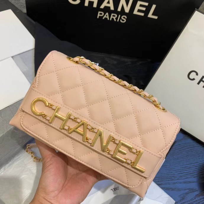 Chanel small Flap Bag Original Sheepskin Leather AS1490 light pink