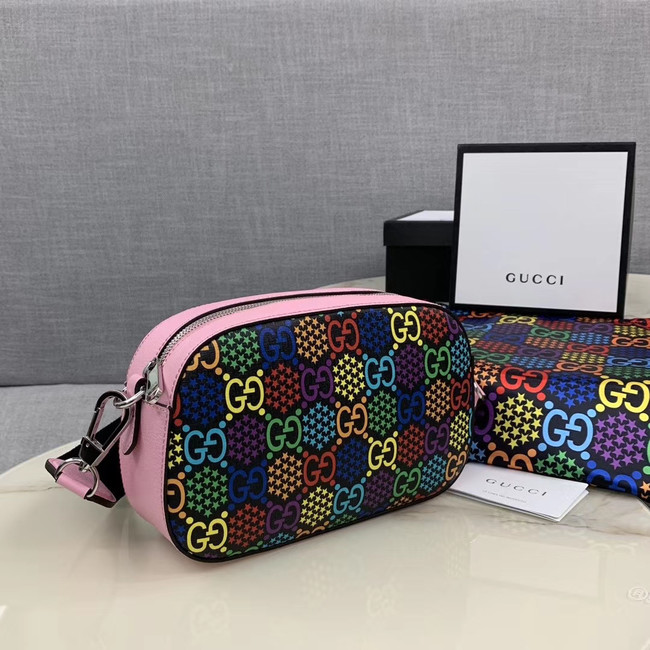 Gucci GG Psychedelic Canvas Messenger Bag 574886 pink