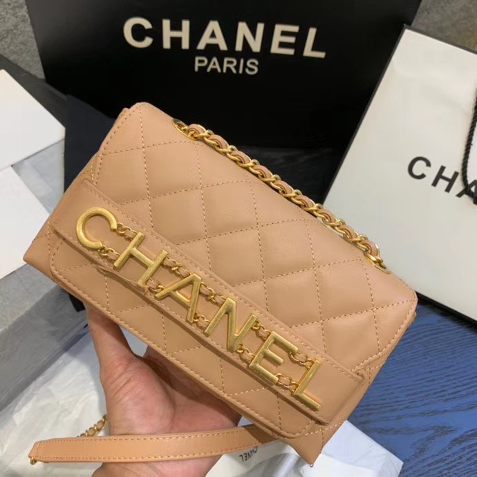 Chanel small Flap Bag Original Sheepskin Leather AS1490 apricot