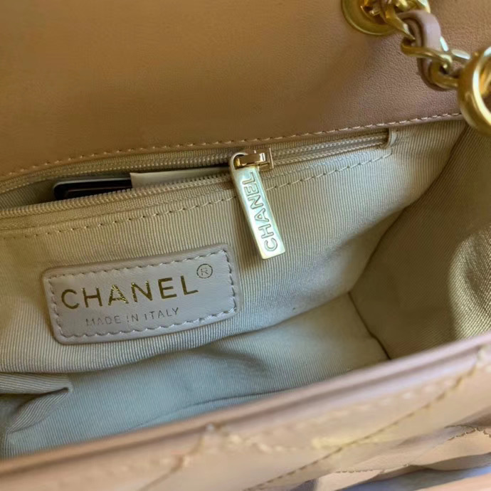 Chanel small Flap Bag Original Sheepskin Leather AS1490 apricot