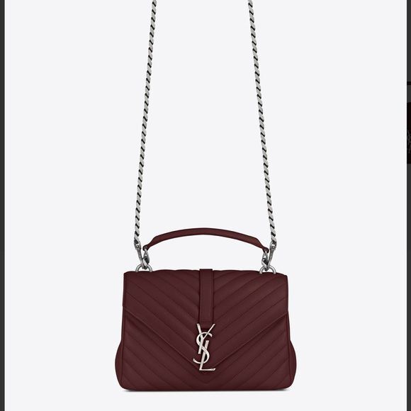 Saint Laurent Classic Monogramme Goat Original Leather Flap Bag Y392738 Burgundy