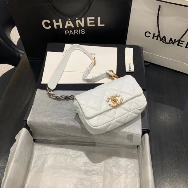 Chanel 19 Bodypack Sheepskin Leather AS1163 white