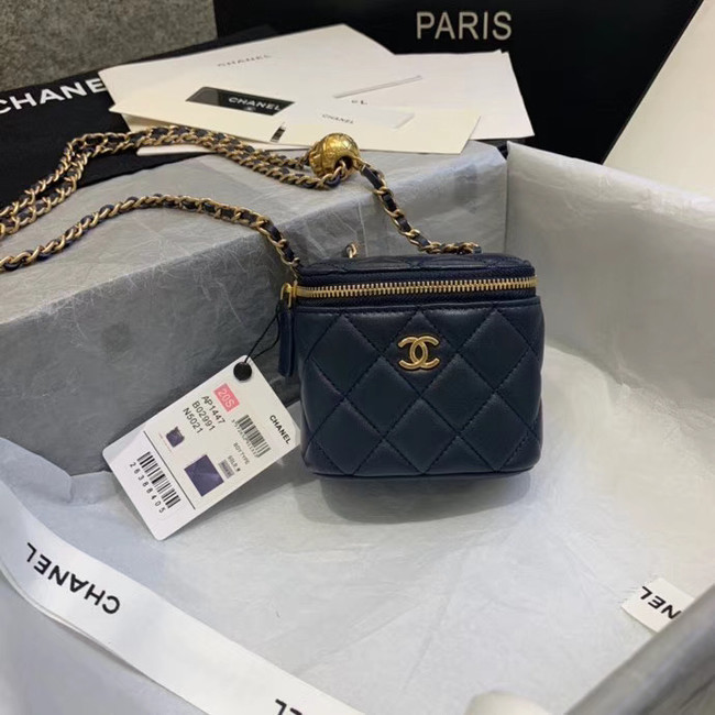 Chanel Original Small classic chain box handbag AP1447 dark blue