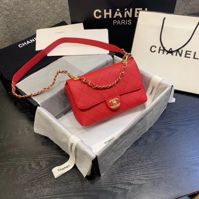 Chanel Original Soft Leather Small flap bag AS1459 red