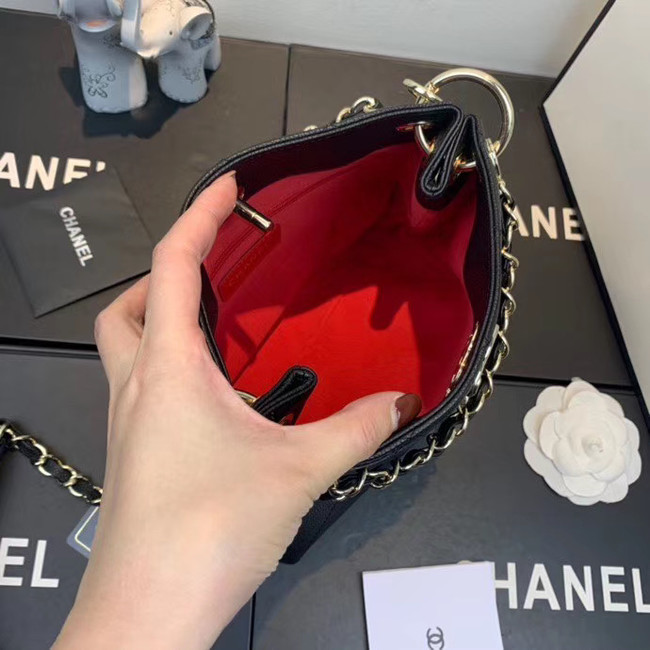 Chanel Small Calfskin hobo bag AS1461 black