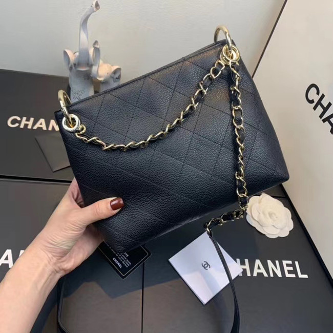 Chanel Small Calfskin hobo bag AS1461 black