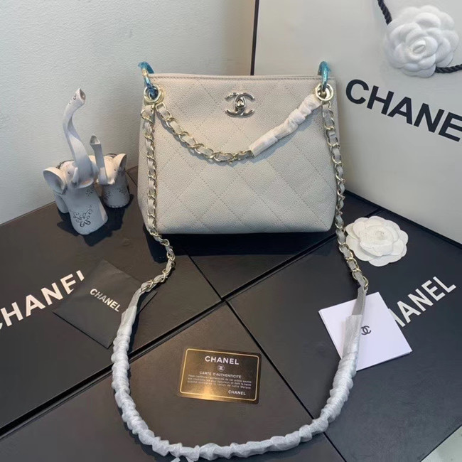 Chanel Small Calfskin hobo bag AS1461 grey