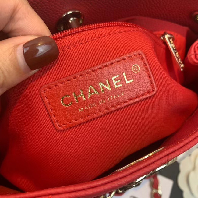 Chanel Small Calfskin hobo bag AS1461 red