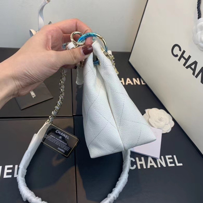 Chanel Small Calfskin hobo bag AS1461 white