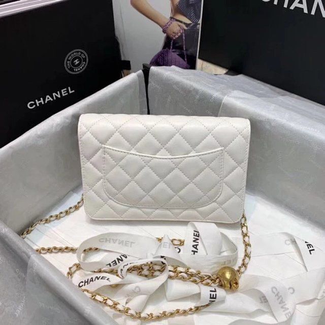 Chanel WOC Original Leather Golden Ball Flap cross-body bag B33818