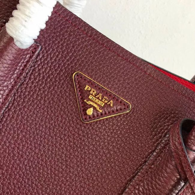 Prada Deer skin bag 1BG008 Burgundy