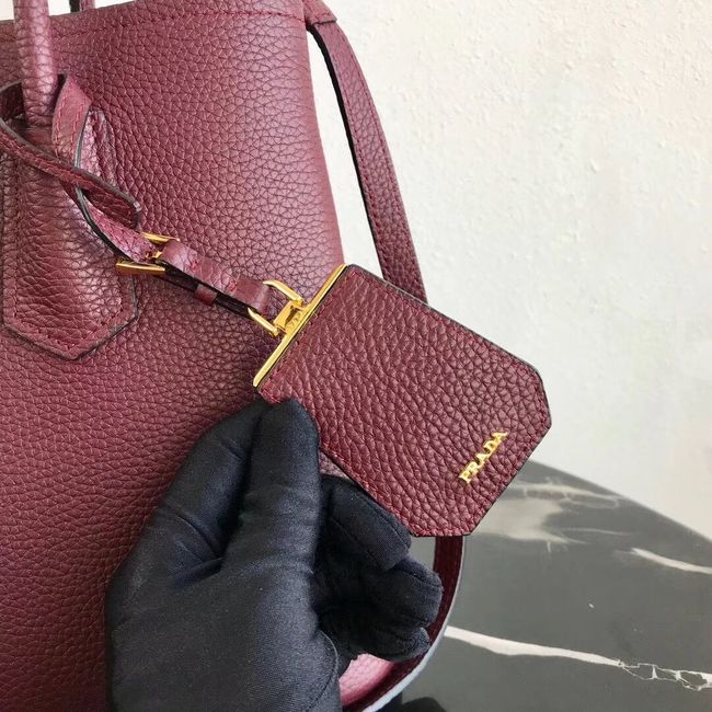 Prada Deer skin bag 1BG008 Burgundy