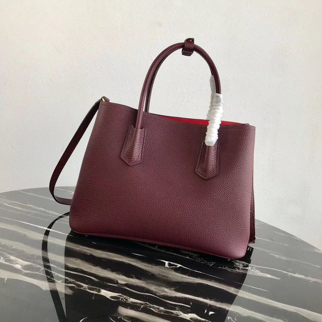 Prada Deer skin bag 1BG008 Burgundy