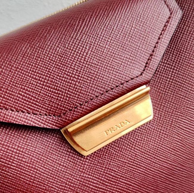 Prada Calf skin tote 1BN012 Burgundy