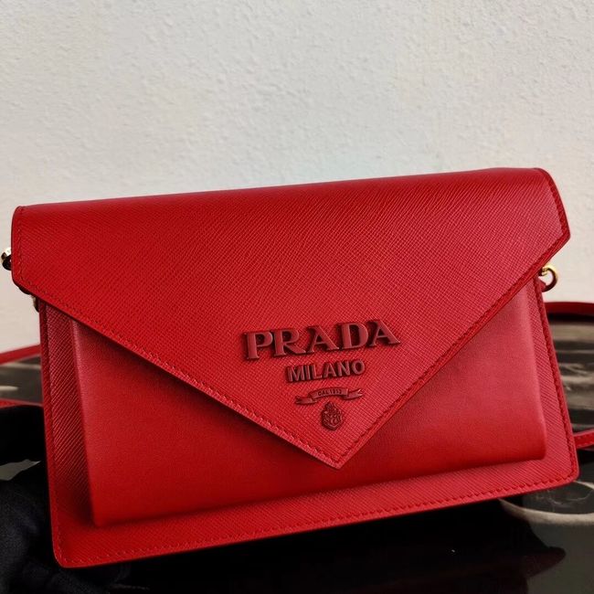 Prada Saffiano leather mini-bag 1BP020 red