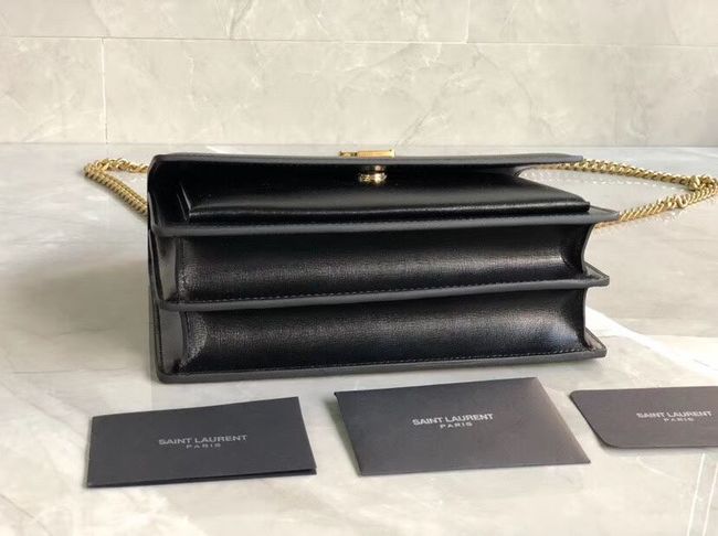 Yves Saint Laurent Calfskin Leather Shoulder Bag Y542206B black