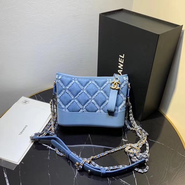 Chanel gabrielle small hobo Denim bag A91810 light blue