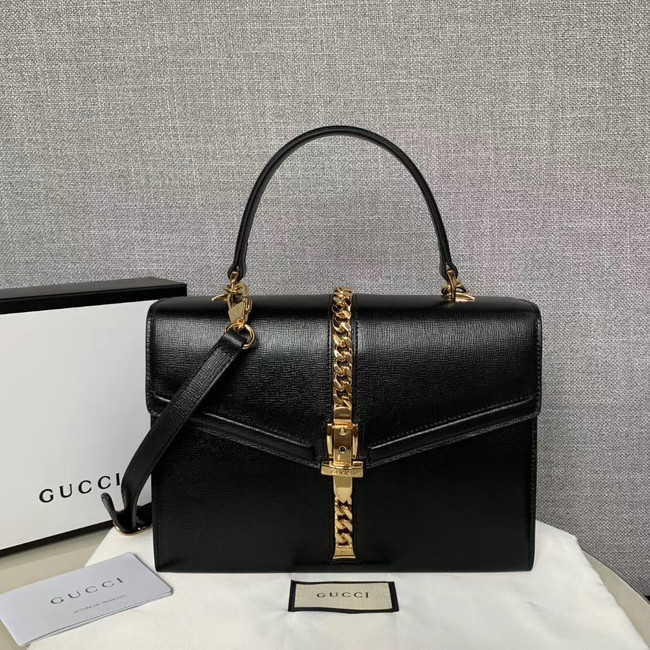 Gucci Sylvie 1969 small top handle bag 602781 black