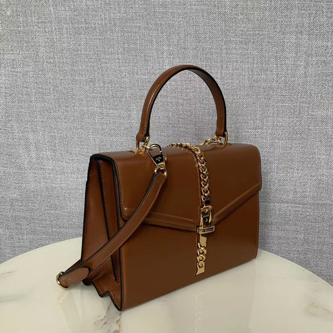 Gucci Sylvie 1969 small top handle bag 602781 brown