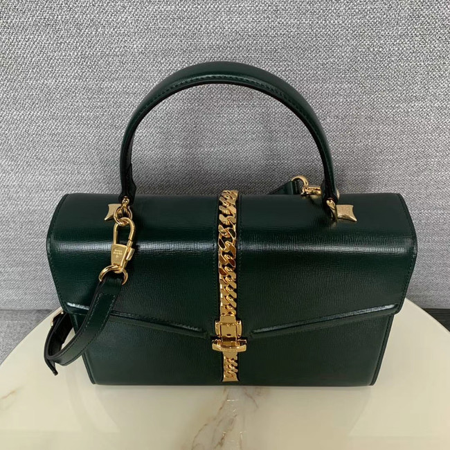 Gucci Sylvie 1969 small top handle bag 602781 green