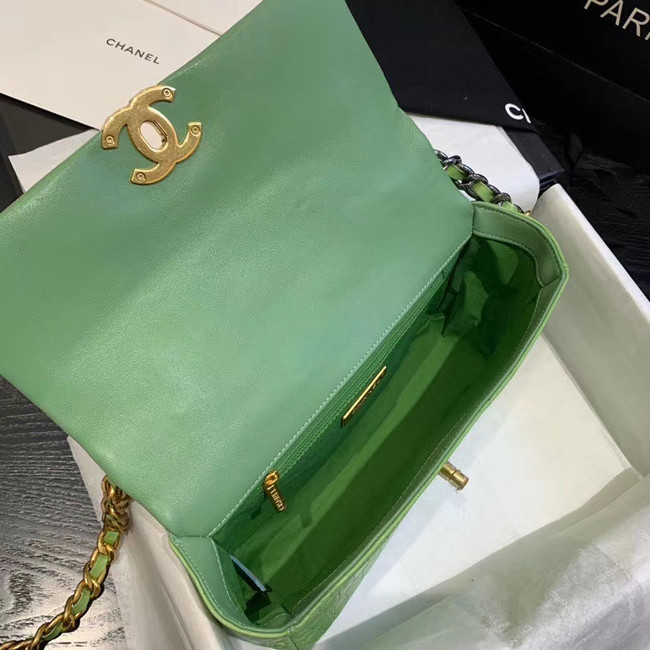 CHANEL 19 Flap Bag Crocodile Leather AS1160 green