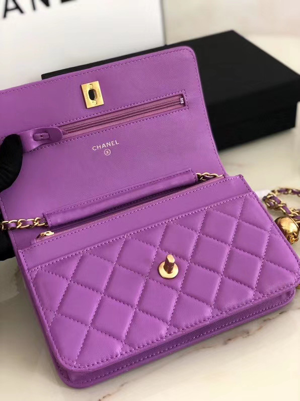 Chanel Original Small classic Sheepskin flap bag AS33814 Lavender