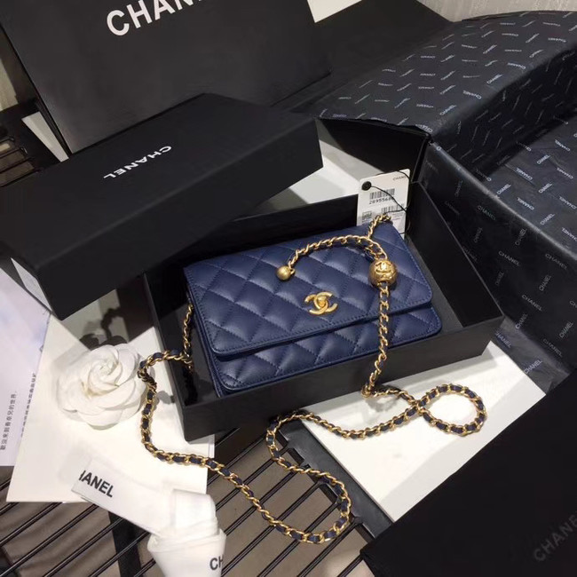 Chanel Original Small classic Sheepskin flap bag AS33814 blue