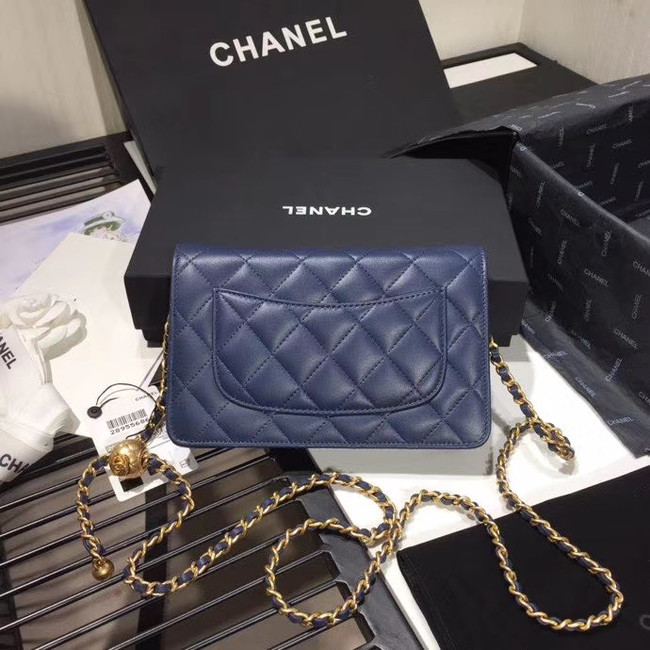 Chanel Original Small classic Sheepskin flap bag AS33814 blue