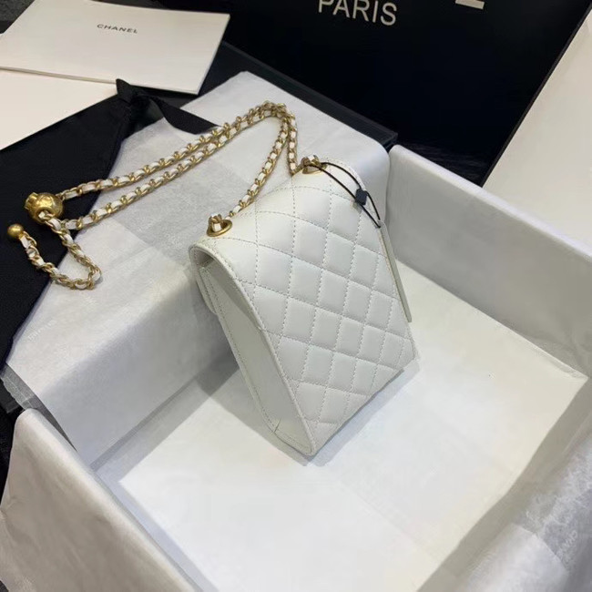 Chanel Original Small classic Sheepskin Shoulder Bag AP1448 white