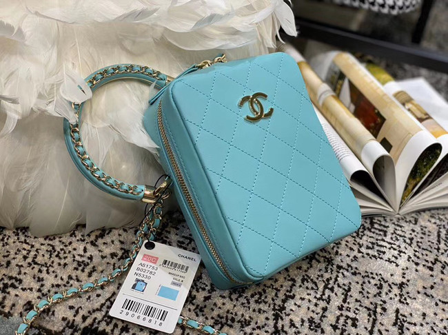 Chanel Original Small Sheepskin camera bag AS1753 light blue