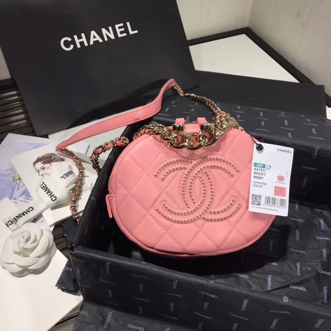 Chanel Original Small classic Sheepskin camera bag AS1511 pink