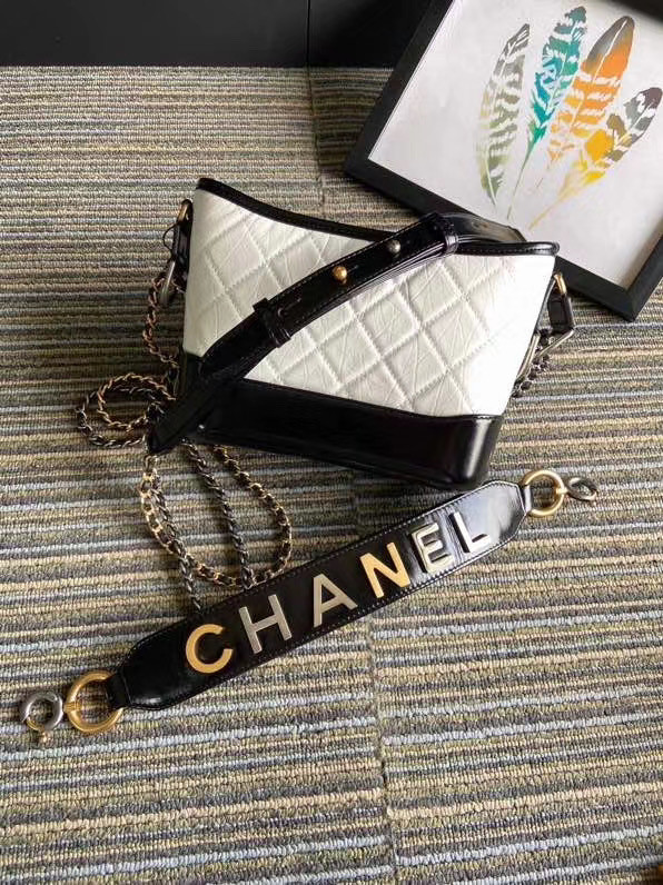 Chanel gabrielle small hobo bag S0865 white&black