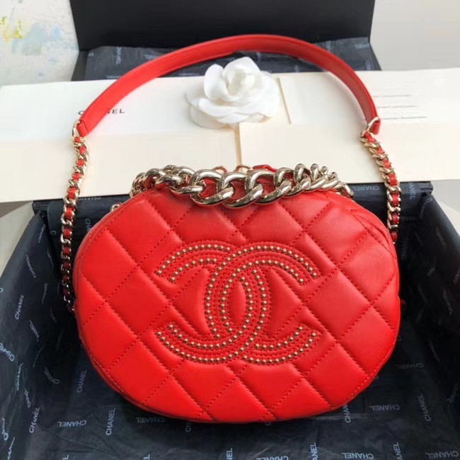 Chanel Original Small classic Sheepskin camera bag AS1511 red