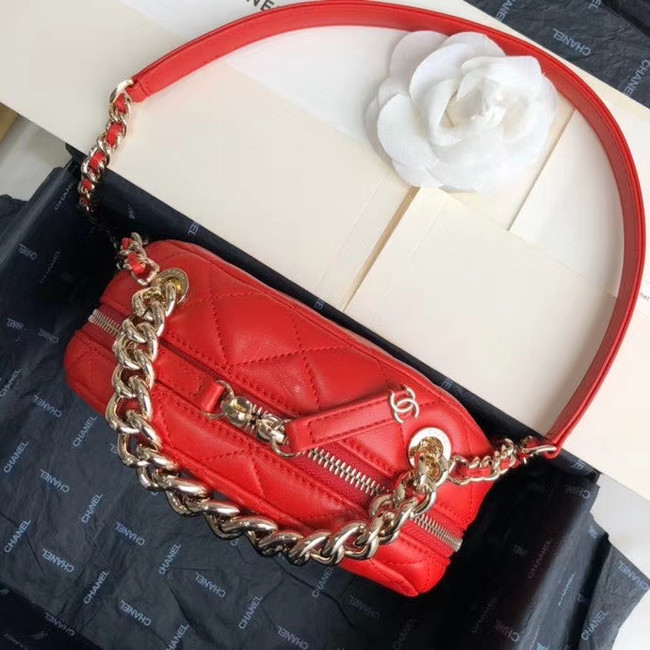 Chanel Original Small classic Sheepskin camera bag AS1511 red