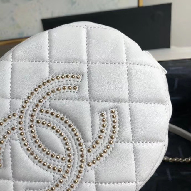 Chanel Original Small classic Sheepskin camera bag AS1511 white