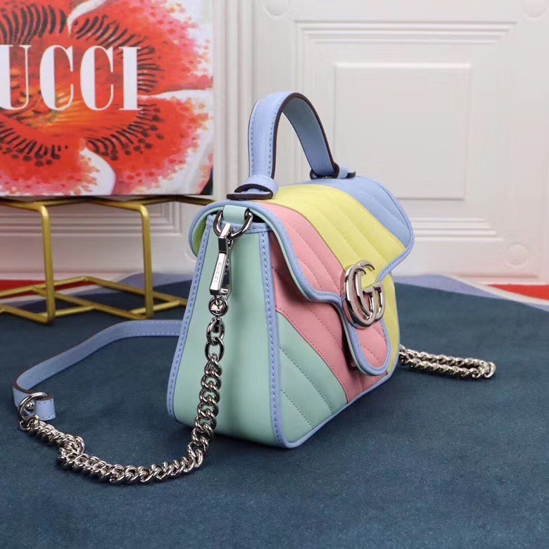 Gucci GG Marmont mini top handle bag 547260 Multicolored 