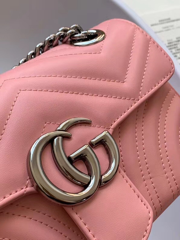 Gucci GG Marmont small shoulder bag 446744 light pink