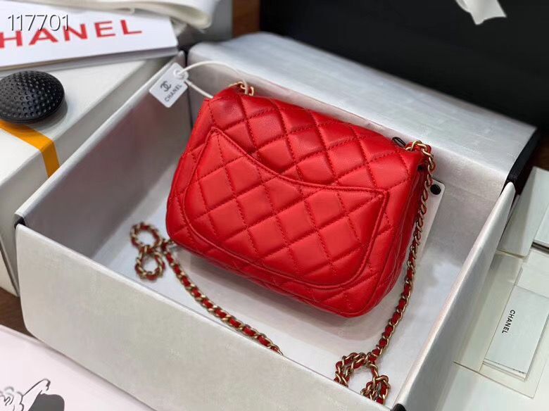 Chanel MINI Flap Bag Original Sheepskin Leather AS1786 Red