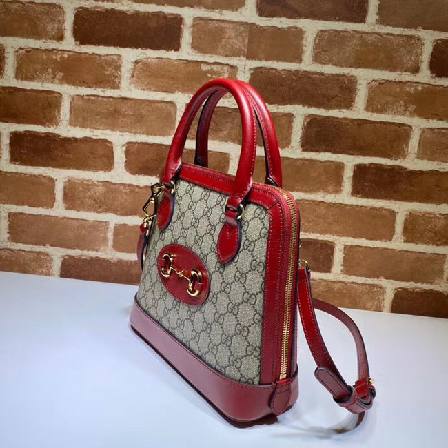 Gucci GG Supreme Canvas Top Handle Bag 621220 red