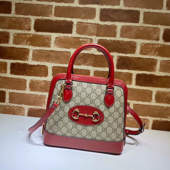 Gucci GG Supreme Canvas Top Handle Bag 621220 red