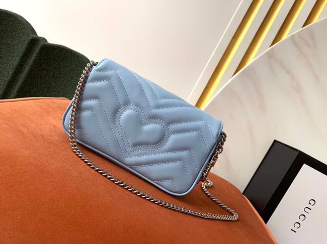 Gucci GG Marmont super mini bag 476433 Pastel blue