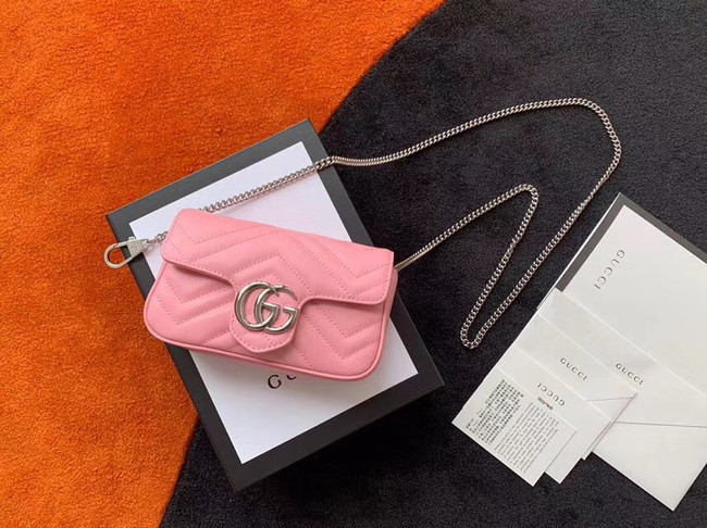 Gucci GG Marmont super mini bag 476433 Pastel pink