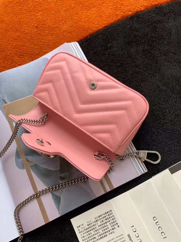 Gucci GG Marmont super mini bag 476433 Pastel pink