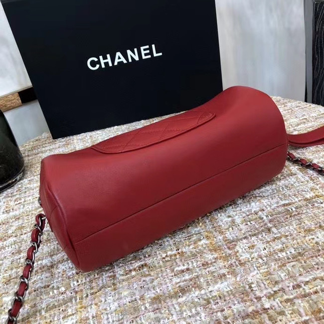 Chanel Original Sheepskin Leather Bowling Bag AS1779 red