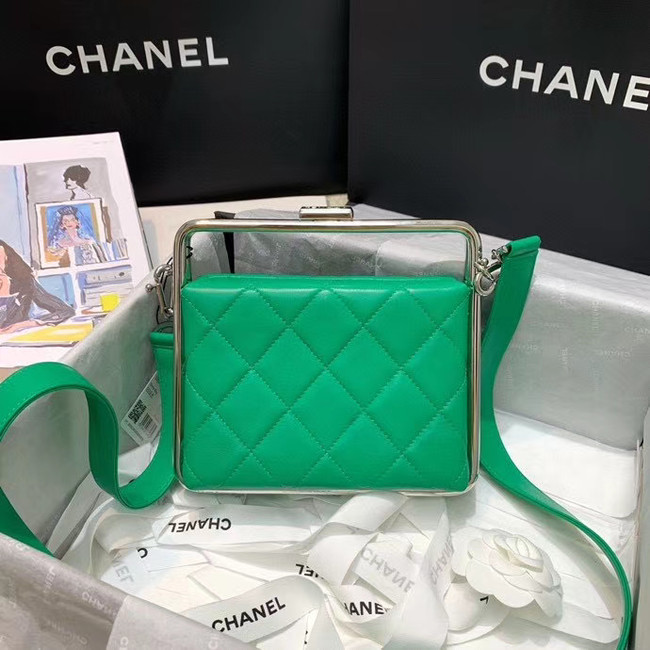 Chanel Original Sheepskin Leather clutch bag AS1732 green