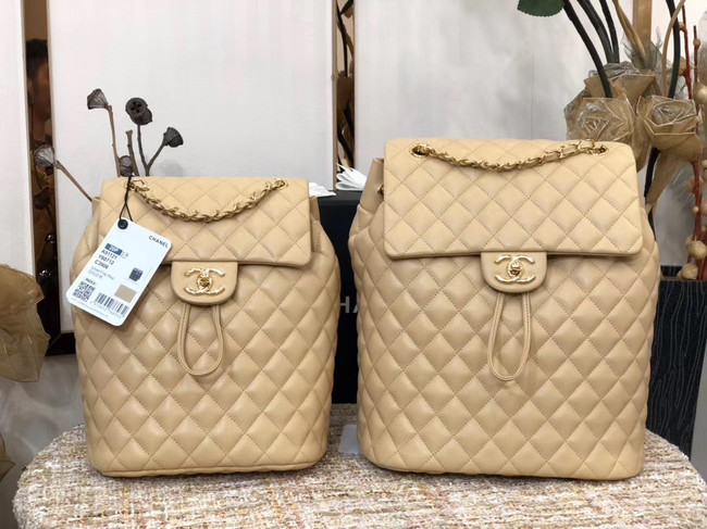 Chanel Backpack Sheepskin Original Leather 83431 Beige